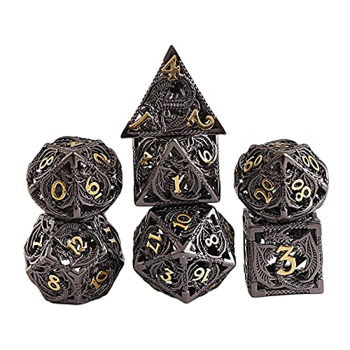 Colcolo 7Pcs Antikes aus aus DND Würfel Set D&D Polyhedral Würfel mit Tragetasche Rollenspiel PRG Tischspiele von Colcolo