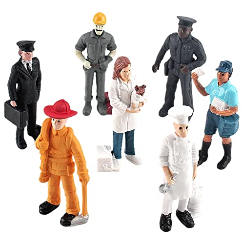 Colcolo 7Pcs Simulation Menschen Modell Handbemalte Figuren Polizist Realistische DIY Layout Tisch Spielzeug Mini Szenen von Colcolo