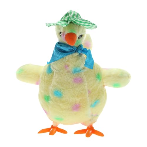 Colcolo Cartoon Hen Leg Eggs Chick Toy Motor Skills Fun Electric Plüschspielzeug mit 3 Eiern für Kinder Kinderjunge Kleinkinder, Gelb von Colcolo