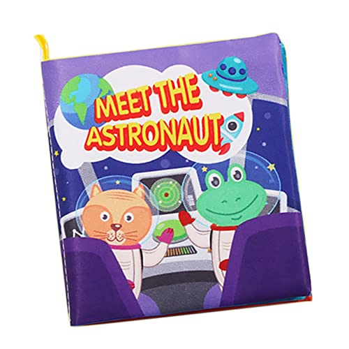 Colcolo Crinkle Cloth Book Kinderkrankheiten Krippenbuch Entwicklung Lernen Interaktive Bücher Sensorisches Spielzeug Pädagogisches Crinkle Sound Kleinkinder, Raumfahrer von Colcolo