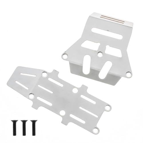 Colcolo Edelstahl-Unterfahrschutzplatten im Maßstab 1:10, Chassisschutz, Wartungsreparatur mit Schrauben, Teileschutz für RC-Spielzeug-Hobbymodell von Colcolo