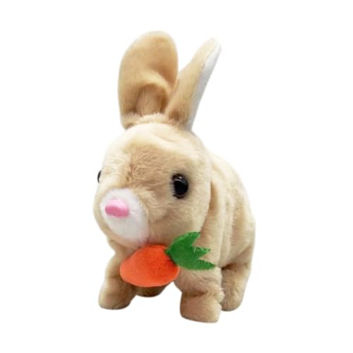 Colcolo Electric Bunny Toy Realistic Bunny Toy Schöne, Ostergeschenke Stofftiere Interaktive Plüsch Kaninchen für Kinder Jungen Mädchen, Braun von Colcolo