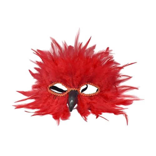 Colcolo Federmask Fantasy -Paar Maskerade -Maske für Maskerade Osterkarneval Party, Rot von Colcolo