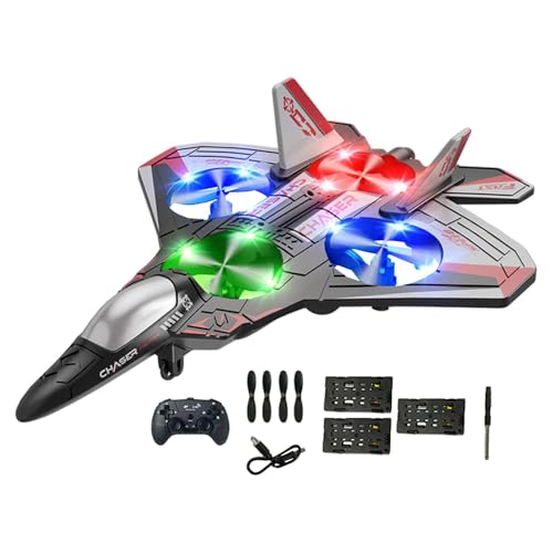 Colcolo Ferngesteuerter Flugzeughubschrauber, Anti-Falling 360° Roll Fighter, Kindergeschenke, tragbarer RC-Segelflugzeug mit bunten LED-Leuchten, Rot Colcolo Ferngesteuerter Flugzeughubschrauber, Anti-Falling 360° Roll Fighter, Kindergeschenke, tragbarer RC-Segelflugzeug mit bunten LED-Leuchten, Rot von Colcolo