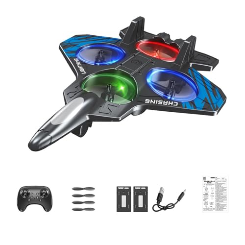Colcolo Ferngesteuertes Flugzeug aus Schaumstoff, Kampfjet, Spielzeug, Geschenke für Jungen, leicht, 360°-Flip, wasserdicht, RC-Flugzeug für und, Blau Zwei Batterie Colcolo Ferngesteuertes Flugzeug aus Schaumstoff, Kampfjet, Spielzeug, Geschenke für Jungen, leicht, 360°-Flip, wasserdicht, RC-Flugzeug für und, Blau Zwei Batterie von Colcolo
