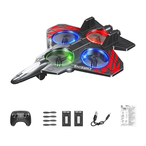 Colcolo Ferngesteuertes Flugzeug aus Schaumstoff, Kampfjet, Spielzeug, Geschenke für Jungen, leicht, 360°-Flip, wasserdicht, RC-Flugzeug für und, Rot Zwei Batterie Colcolo Ferngesteuertes Flugzeug aus Schaumstoff, Kampfjet, Spielzeug, Geschenke für Jungen, leicht, 360°-Flip, wasserdicht, RC-Flugzeug für und, Rot Zwei Batterie von Colcolo