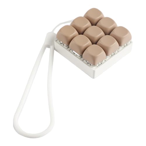 Colcolo --Fidget-Spielzeug, Fidget-Schlüsselanhänger, Geschenk, Accessoire, tragbares Knopf-Finger-Spielzeug, Handykette, Braun von Colcolo