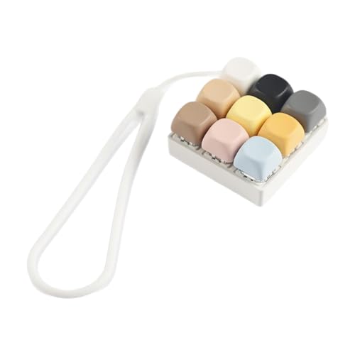 Colcolo --Fidget-Spielzeug, Fidget-Schlüsselanhänger, Geschenk, Accessoire, tragbares Knopf-Finger-Spielzeug, Handykette, Mehrfarbig von Colcolo