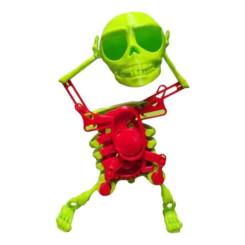Colcolo Frühling Wind up Tanzen Skelett Mann Verdrehen Schädel Spielzeug Kreative Tanzen Skelett Spielzeug für Goodie Bags Füllstoff Neujahr Geschenk, Rot von Colcolo