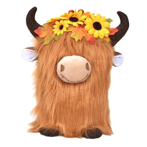 Colcolo Gefüllte tierhochlandkuh, Plüschspielzeugschmuck Indoor Küche Thanksgiving Day Dekoration Puppe für Diner Desk Kamin, Orange Colcolo Gefüllte tierhochlandkuh, Plüschspielzeugschmuck Indoor Küche Thanksgiving Day Dekoration Puppe für Diner Desk Kamin, Orange von Colcolo