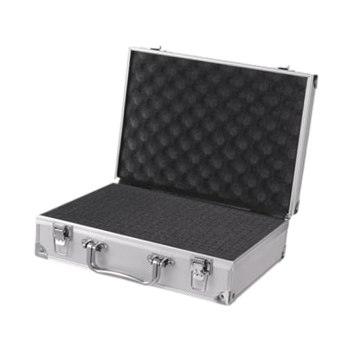 Colcolo Hartschalen-Tragekoffer, tragbarer Aluminium-Aufbewahrungskoffer, Koffer mit Rahmen aus Aluminiumlegierung, Werkzeugkasten, Silber Colcolo Hartschalen-Tragekoffer, tragbarer Aluminium-Aufbewahrungskoffer, Koffer mit Rahmen aus Aluminiumlegierung, Werkzeugkasten, Silber von Colcolo