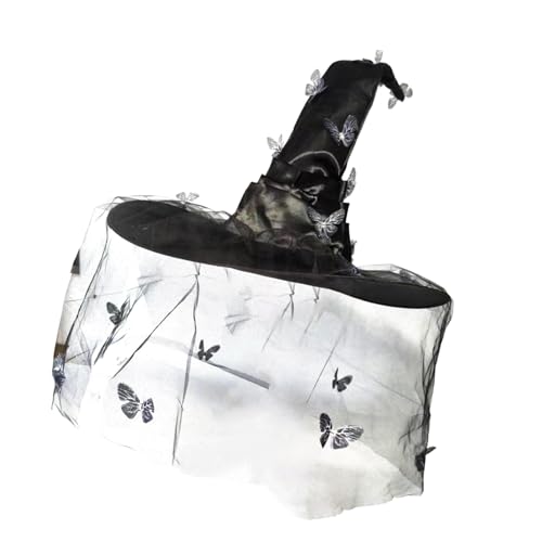 Colcolo Hexenhut, Gothic, dekorative Damen-Foto-Requisiten, Hexenkostüm-Zubehör, Schmetterlingshut für Bühnenauftritte, Partygeschenk, Schwarz Colcolo Hexenhut, Gothic, dekorative Damen-Foto-Requisiten, Hexenkostüm-Zubehör, Schmetterlingshut für Bühnenauftritte, Partygeschenk, Schwarz von Colcolo