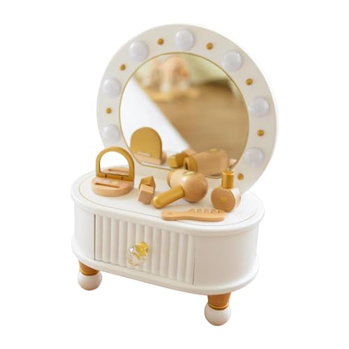 Colcolo Hölzerne Eitelkeit Spiel Set Dressing Tisch Geburtstag Geschenke Bildung mit Mirror Beauty Salon Playset -up Kit von Colcolo