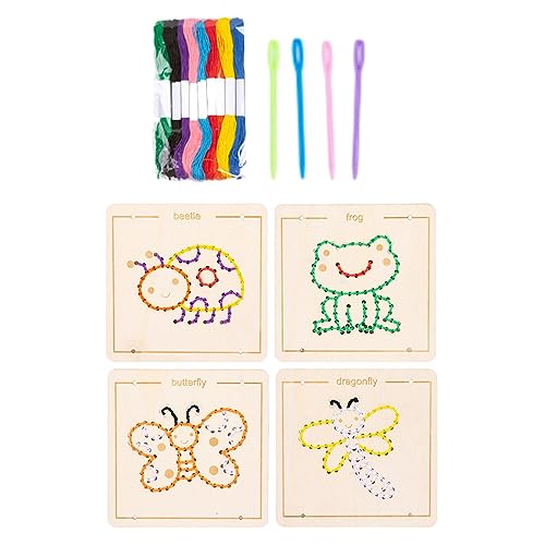 Colcolo Hölzernes Schnürspielzeug, Stickerei-Puzzlespiel, beschäftigtes Brett, Feinmotorik, buntes Seil-Fädelspielzeug, Kindergarten-Flugzeug-Aktivität, Schmetterling von Colcolo