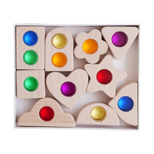 Colcolo Holzbausteine-Set, Stapelblöcke, frühes Lernspielzeug, Partyzubehör, Konstruktionsspielzeug für Kinder von Colcolo