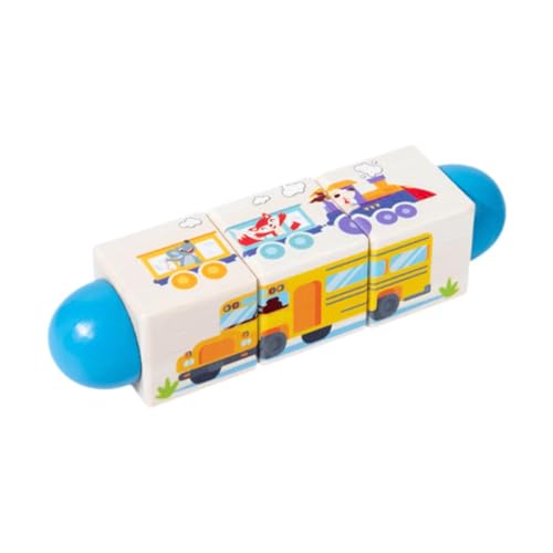 Colcolo Holzblock -Puzzle Frühschulerkennungsmuster Kognitive Fähigkeiten Bausteine ​​Gehirnteaser für Vorschule, Transport von Colcolo