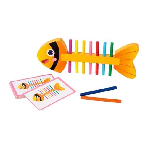 Colcolo Holzfischknochen passende Spielzeug Fine Motor Hand -Augenkoordination Entwicklung Sensorisches Matching -Spiel für Boy Girls Vorschule von Colcolo