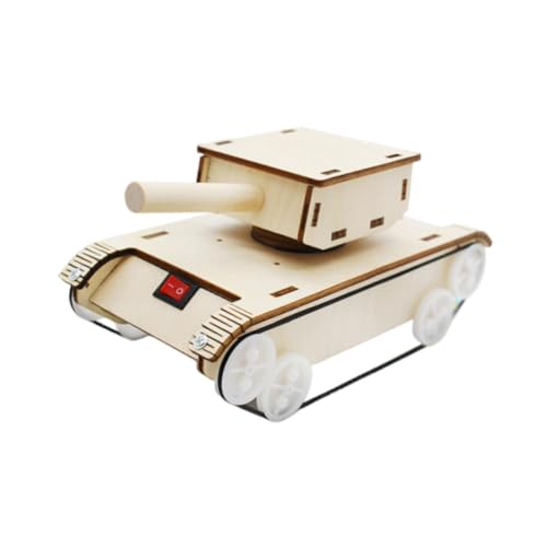 Colcolo Holzpanzer-Materialbausatz, DIY-Wissenschaftsspielzeug, drehbarer Turm mit Druckknopfschalter, leicht, batteriebetrieben, Riemenantrieb Colcolo Holzpanzer-Materialbausatz, DIY-Wissenschaftsspielzeug, drehbarer Turm mit Druckknopfschalter, leicht, batteriebetrieben, Riemenantrieb von Colcolo