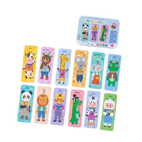 Colcolo Holzpuzzle, Farben und Formen, niedliches Lernspielzeug mit Metallbox für Jungen, Mädchen, Babys, Neujahrsgeschenke, Tier Colcolo Holzpuzzle, Farben und Formen, niedliches Lernspielzeug mit Metallbox für Jungen, Mädchen, Babys, Neujahrsgeschenke, Tier von Colcolo