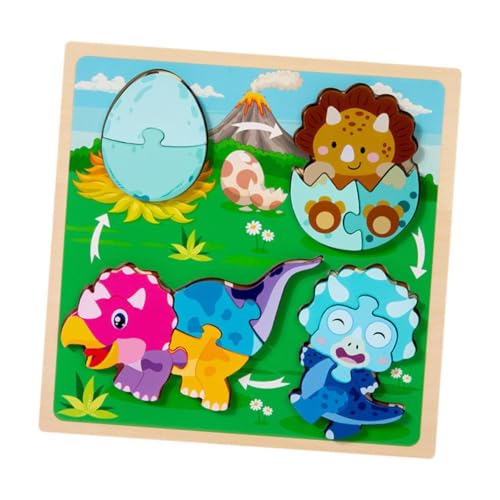 Colcolo Holzpuzzle Puzzle Geschenke Tragbare Lernaktivität Interaktive Feinmotorik Denksportaufgabe Früherziehung Spielzeug, Dinosaurier von Colcolo