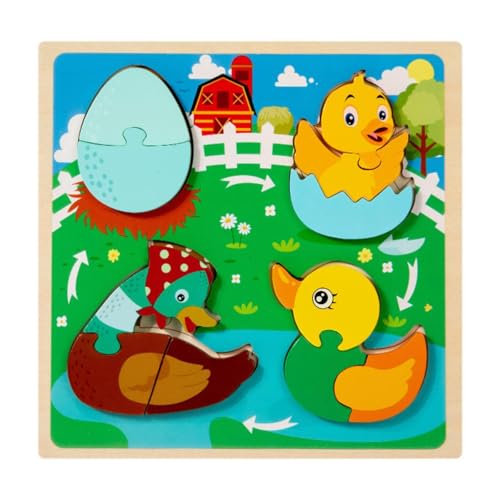 Colcolo Holzpuzzle Puzzle Geschenke Tragbare Lernaktivität Interaktive Feinmotorik Denksportaufgabe Früherziehung Spielzeug, Ente von Colcolo