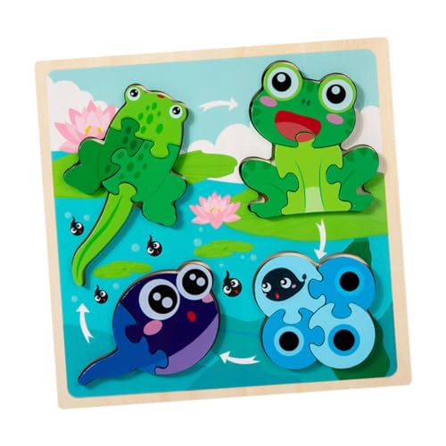Colcolo Holzpuzzle Puzzle Geschenke Tragbare Lernaktivität Interaktive Feinmotorik Denksportaufgabe Früherziehung Spielzeug, Frosch von Colcolo