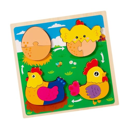 Colcolo Holzpuzzle Puzzle Geschenke Tragbare Lernaktivität Interaktive Feinmotorik Denksportaufgabe Früherziehung Spielzeug, Küken von Colcolo