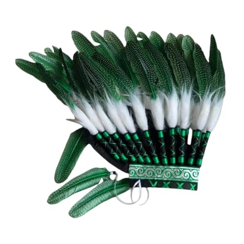 Colcolo Indianer-Häuptling-Kopfschmuck, Feder-Kopfschmuck, Fotografie-Requisiten, handgefertigt, Halloween-Hut, Häuptling-Kopfbedeckung, Indianer-Stirnband von Colcolo