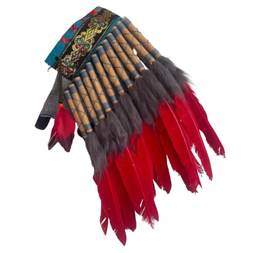 Colcolo Indianer-Kopfschmuck, Häuptlingshut, Kopfschmuck für -Kostüme, Rot Colcolo Indianer-Kopfschmuck, Häuptlingshut, Kopfschmuck für -Kostüme, Rot von Colcolo