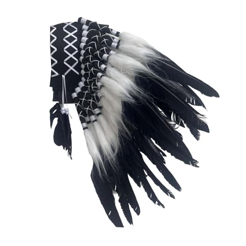 Colcolo Indianer-Kopfschmuck, Häuptlingshut, Kopfschmuck für -Kostüme, Schwarz Colcolo Indianer-Kopfschmuck, Häuptlingshut, Kopfschmuck für -Kostüme, Schwarz von Colcolo