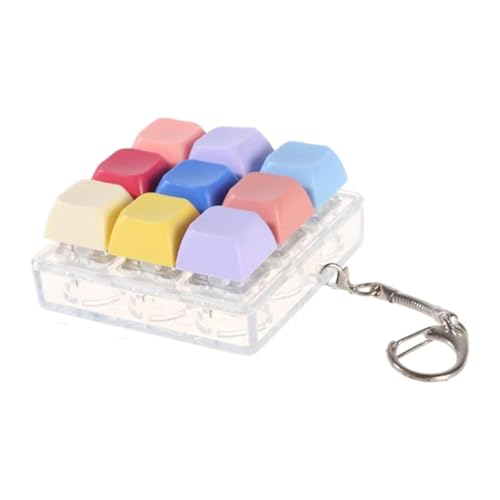 Colcolo Keyboard Fidget Keychain Neuheit Würfel Mechanische Erwachsene Geschenke tragbare Taste Sensorisches Spielzeug Zappetastatur , Farbe von Colcolo
