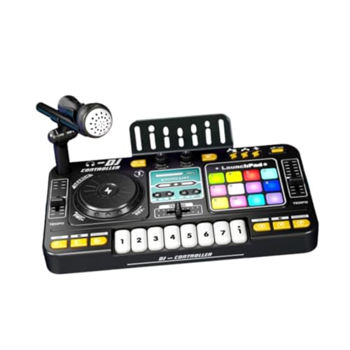 Colcolo Kinder DJ Mixer Spielzeug Musical Toy Turntable Vorschule Elektronische Interaktives Lernen Kids DJ Controller Party Mixer, mit Mikrofon von Colcolo