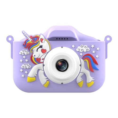 Colcolo Kinder-Digitalkamera, 1080P, Kleinkind-Kamera, tragbar, mit Trageband, einzigartige Geschenke, Kinder-Selfie-Kamera für Neujahr, Weihnachten, violett von Colcolo