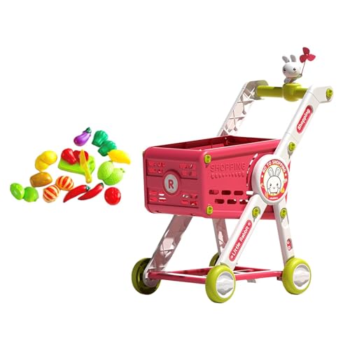 Colcolo Kinder-Einkaufswagen-Spielzeug, Mini-Supermarkt-Einkaufswagen-Set, Trolley-Spielset für Kinder ab 3 Jahren, Lernentwicklung im Vorschulalter, mit Spielzubehör von Colcolo
