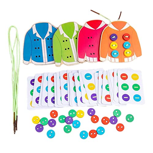 Colcolo Kinder Holzfädelungs Schnürung Kleidung, schneidern auf Knopfspiel Spielwaren für Colcolo Kinder Holzfädelungs Schnürung Kleidung, schneidern auf Knopfspiel Spielwaren für von Colcolo
