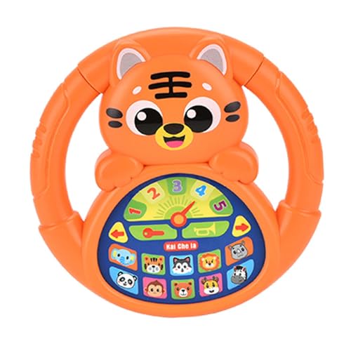 Colcolo Kinder Lenkradspielzeug Early Early Educational Interactive Lightweight Driving Controller Sensorisches Spielzeug für Jungen Geburtstag Reisen, Orange von Colcolo