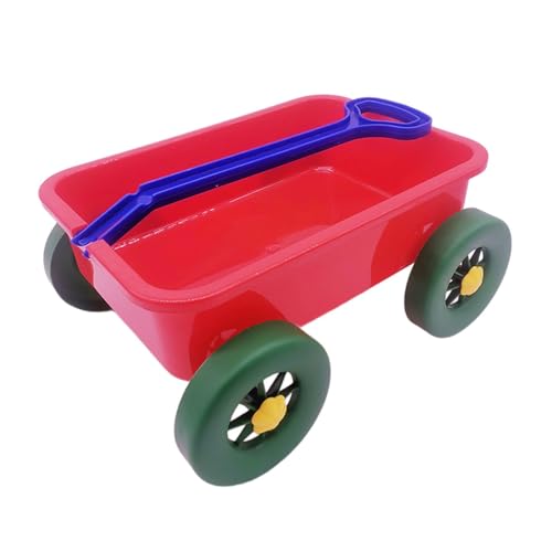 Colcolo Kinderwagen Spielzeug Baufahrzeug Strandaktivitäten Kinderwagen Wagen Sommer Sandspielzeug Trolley für Outdoor Indoor Sommer, Rot von Colcolo