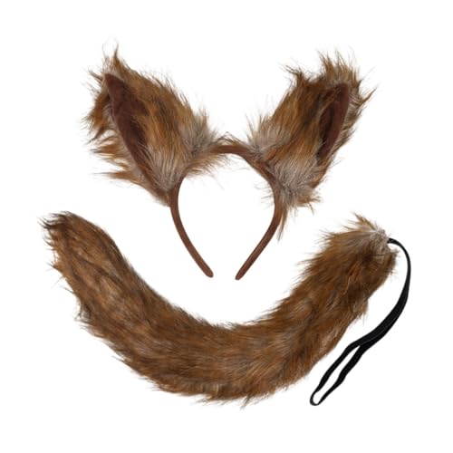 Colcolo Kostümset mit Wolfsohren und -schwanz, lustiges, süßes Cosplay-Outfit für Frauen für Rollenspiele Colcolo Kostümset mit Wolfsohren und -schwanz, lustiges, süßes Cosplay-Outfit für Frauen für Rollenspiele von Colcolo