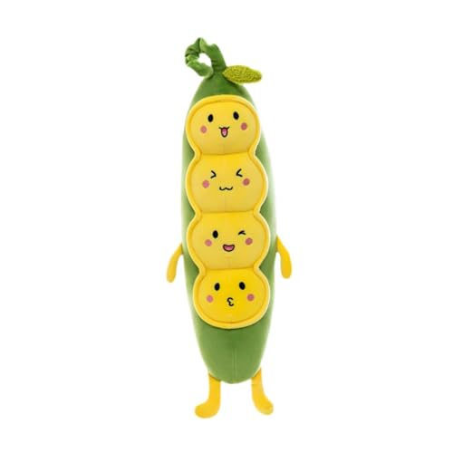 Colcolo Langes Erbse Plüsch Kissen Erbse Plüsch Spielzeug 20inch Huggable Erbse Stofftier weiche Plüsch -Erbsenpuppe für Kinder Teenager Geburtstagsgeschenke, Gelb von Colcolo