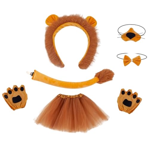 Colcolo Löwenkostüm-Zubehörset für Mädchen, hübsche, vielseitige, weiche Fliege, Schwanz und Nase, 30 cm Großes Kostüm Colcolo Löwenkostüm-Zubehörset für Mädchen, hübsche, vielseitige, weiche Fliege, Schwanz und Nase, 30 cm Großes Kostüm von Colcolo