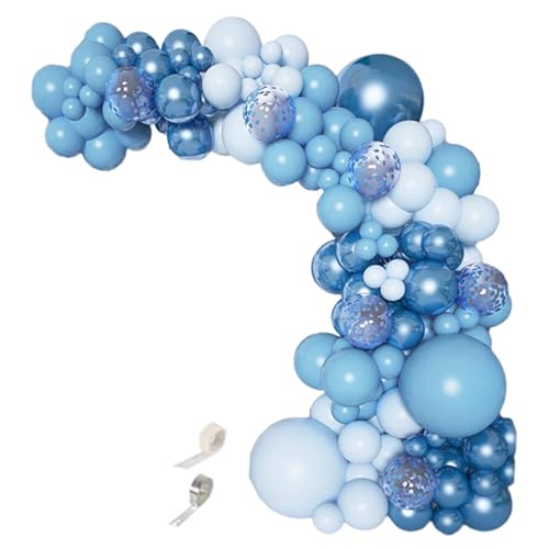 Colcolo Luftballons-Set für Ballon-Bastelarbeiten, Mädchen-Dekoration, Latex-Luftballons, Party-Dekorationen für Geburtstag, Garten, Heiratsantrag, Hochzeit, Blau 104Stk von Colcolo