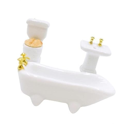 Colcolo Luxuriöses Puppenhaus Badezimmer-Set aus Keramik für 1/24 Maßstab von Colcolo