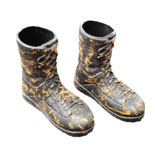 Colcolo Männliche Stiefel im Maßstab 1/6, lässige Mini-Arbeitsstiefel, Puppenkostüm-Zubehör, Sammlerfiguren, Ankleiden, modische Actionfigur-Schuhe von Colcolo