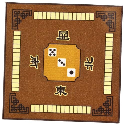 Colcolo Mahjong-Spieltisch-Abdeckung, Brettspielmatte, rutschfest, 78 x 78 cm, Mahjong-Zubehör, Tischdecke für Fliesenspiele, Kartenspiele, Zuhause, braun von Colcolo