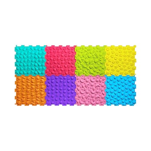 Colcolo Massagesspiel Matte Sensorische Matte Multifunktionale Entwicklung Spielzeug strukturierte sensorische Matte Füße Matte für Kinder Erwachsene, 8 Stück von Colcolo