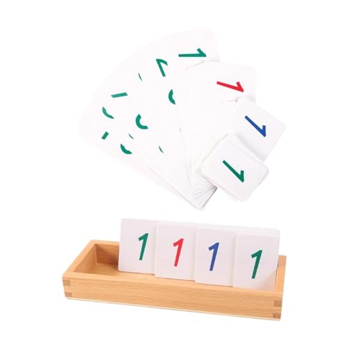 Colcolo Mathe-Zahlenkarten, hölzerne Zahlenkarten, pädagogisches Werkzeug mit Box, Zahlenkarten für Früherziehung und Kinderbetreuungseinrichtungen von Colcolo