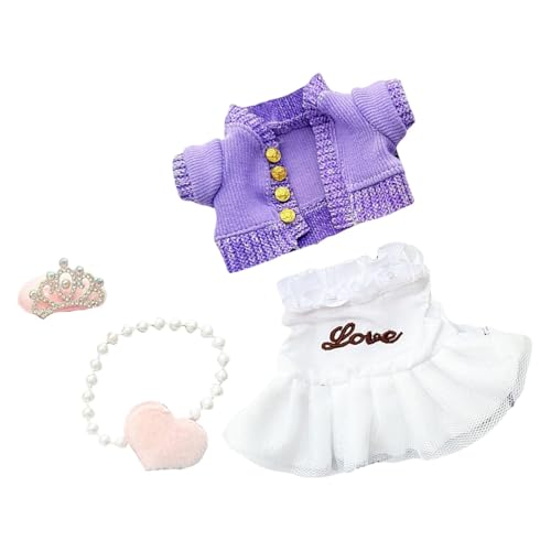 Colcolo Mini 17cm 6inch Puppenkleidung Kleid Strickpullover mit Haar-Accessoire Kostüm Handarbeit Schöne leicht zu tragende süße Kleidung, 4 Stück Lila Colcolo Mini 17cm 6inch Puppenkleidung Kleid Strickpullover mit Haar-Accessoire Kostüm Handarbeit Schöne leicht zu tragende süße Kleidung, 4 Stück Lila von Colcolo