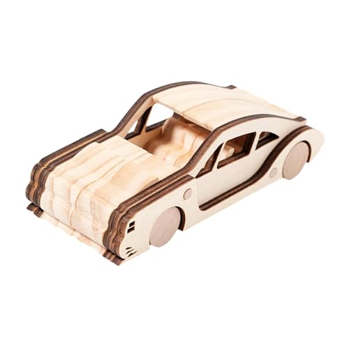 Colcolo Mini -Auto Graffiti Model Car Holzfarbe DIY einzigartiger Puzzle Holz DIY Toy Development Toy für Geburtstag Kinder Erwachsene, Style C von Colcolo