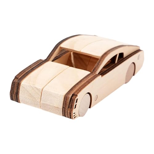 Colcolo Mini -Auto Graffiti Model Car Holzfarbe DIY einzigartiger Puzzle Holz DIY Toy Development Toy für Geburtstag Kinder Erwachsene, Style E von Colcolo