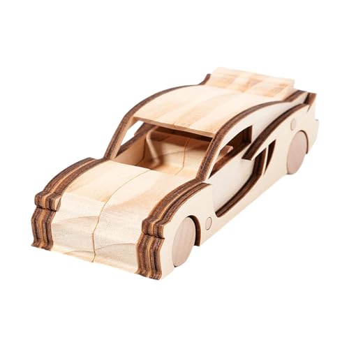 Colcolo Mini -Auto Graffiti Model Car Holzfarbe DIY einzigartiger Puzzle Holz DIY Toy Development Toy für Geburtstag Kinder Erwachsene, Style H von Colcolo